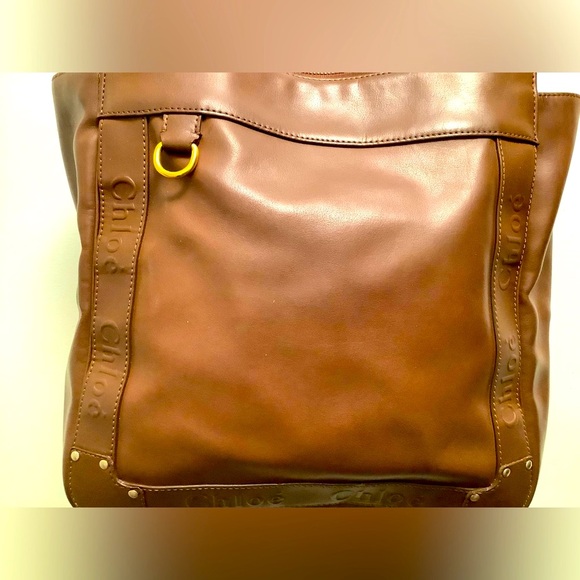 RARE CHLOE Brown Red Leather Shoulder Bag - Picture 2 of 12